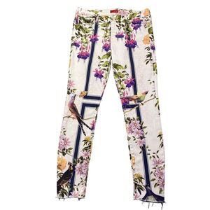 Mother The Looker Skinny Jeans Floral Bird Print Back to Good Fortune Diner 30